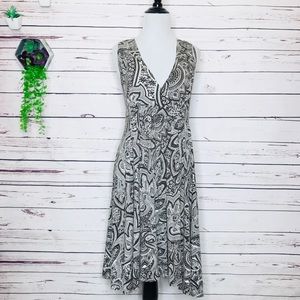 Michael Kors Brown & White Paisley Sleeveless Dress Size Medium